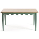 Деревянный обеденный стол Wavy Wooden Dining Table Green варинант исполнения - 2 | Loft Concept в Липецке