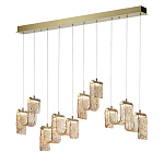 Подвесной светильник линейный с плафонами волнистой формы из фактурного стекла Big Wave варинант исполнения - 8 | Loft Concept в Липецке