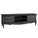 ТВ-тумба черная из массива бука с 4-мя ящиками и 2-мя полками Black Provence варинант исполнения - 1 | Loft Concept в Липецке
