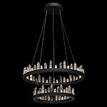 Люстра с двумя кольцами черного цвета с хрустальными элементами QUARTZ CRYSTAL варинант исполнения - 3 | Loft Concept в Липецке