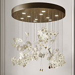 Люстра каскадная с белыми цветами и птицами Takeoff варинант исполнения - 2 | Loft Concept в Липецке