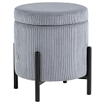 Серо-голубой пуф на черных ножках SANJAY варинант исполнения - 1 | Loft Concept в Липецке