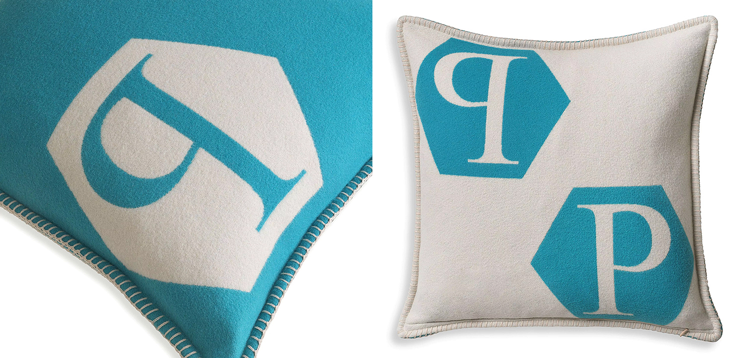 Подушка Philipp Plein Cushion Cashmere PP Logo 65 x 65 Blue Подушка Philipp Plein Cushion Cashmere PP Logo 65 x 65 Blue - Loft-Concept в Липецке