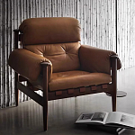 Кресло с деревянным каркасом и обивкой из натуральной кожи Medieval Furniture варинант исполнения - 1 | Loft Concept в Липецке