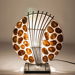 Настольная лампа из перламутра и дерева на подставке Indonesian Shell варинант исполнения - 4 | Loft Concept в Липецке