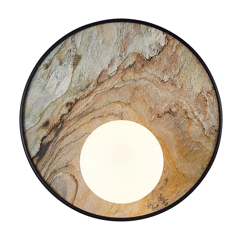 Бра круглое с каменным диском в металлической раме Sandstone Painting  в Липецке | Loft Concept 