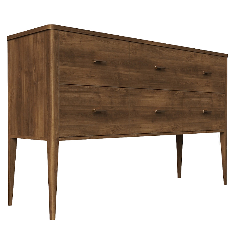 Консоль 6 ящиков из массива бука Tasteful Furniture Серый Коричневый Консоль 6 ящиков из массива бука Tasteful Furniture Серый Коричневый в Липецке | Loft Concept