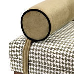 Банкетка Banquette PIED DE POULE с принтом гусиная лапка и бежевыми подлокотниками  варинант исполнения - 1 | Loft Concept в Липецке