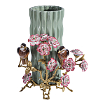 Ваза с птицами и цветами из фарфора с бронзовыми элементами Garden of Eden варинант исполнения - 1 | Loft Concept в Липецке