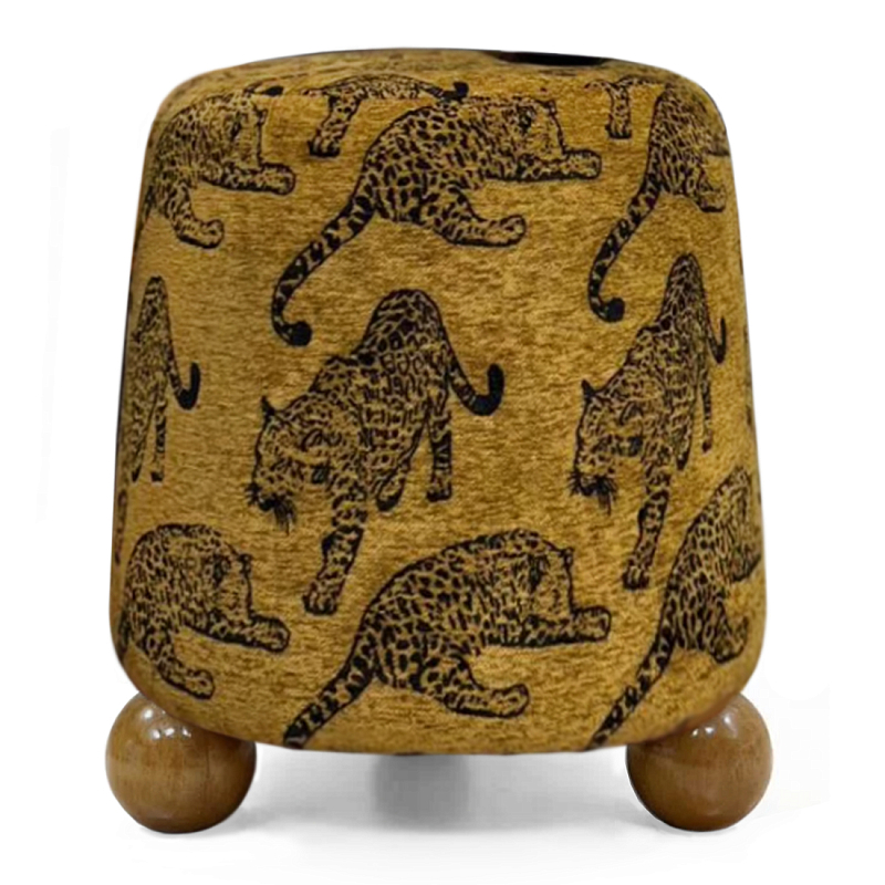 Пуф Wakonda с Круглыми ножками Коричневый орнамет Коричневый в Липецке | Loft Concept 