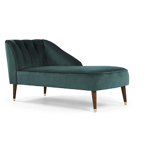 Кушетка Chaise Longue, Peacock Blue Velvet