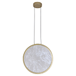 Светодиодный подвесной светильник круглой формы с металлической рамой золотого цвета Marble Glow 47 варинант исполнения - 2 | Loft Concept в Липецке