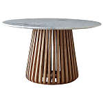 Круглый обеденный стол со столешницей из белого мрамора Veras White Marble Table варинант исполнения - 1 | Loft Concept в Липецке