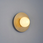 Бра круглое с плафоном из натурального камня на латунном основании Cryptocrystalline Stone варинант исполнения - 7 | Loft Concept в Липецке