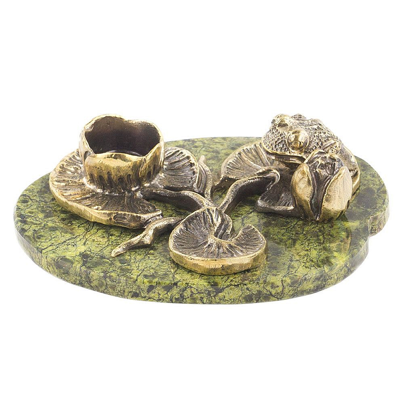 Подсвечник из бронзы и натурального камня змеевик Stone Candlestick Змеевик Бронза Подсвечник из бронзы и натурального камня змеевик Stone Candlestick Змеевик Бронза в Липецке | Loft Concept