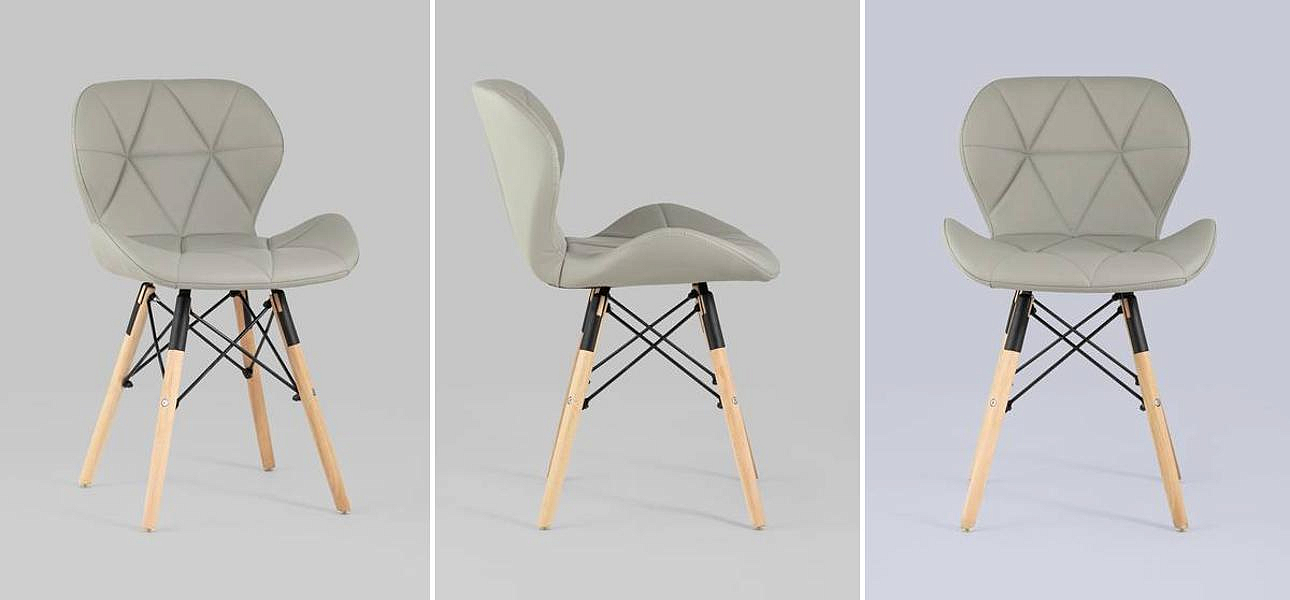 Стул Jeroen Chair Серая Экокожа Стул Jeroen Chair Серая Экокожа - Loft-Concept в Липецке