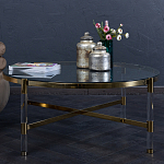 Кофейный столик со столешницей из стекла Crossy варинант исполнения - 6 | Loft Concept в Липецке