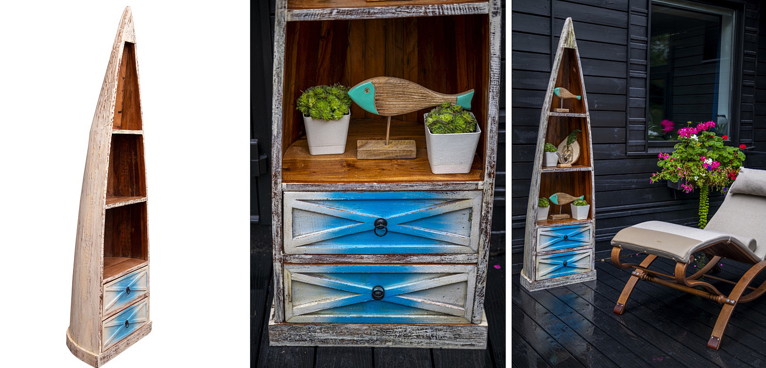 Стеллаж Old Boat White and Blue Стеллаж Old Boat White and Blue - Loft-Concept в Липецке