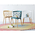 Пластиковый стул на ножках из массива бука Ferret Spiral White варинант исполнения - 9 | Loft Concept в Липецке