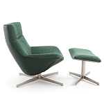 Кресло вращающееся с подставкой для ног зеленое Verdante варинант исполнения - 3 | Loft Concept в Липецке