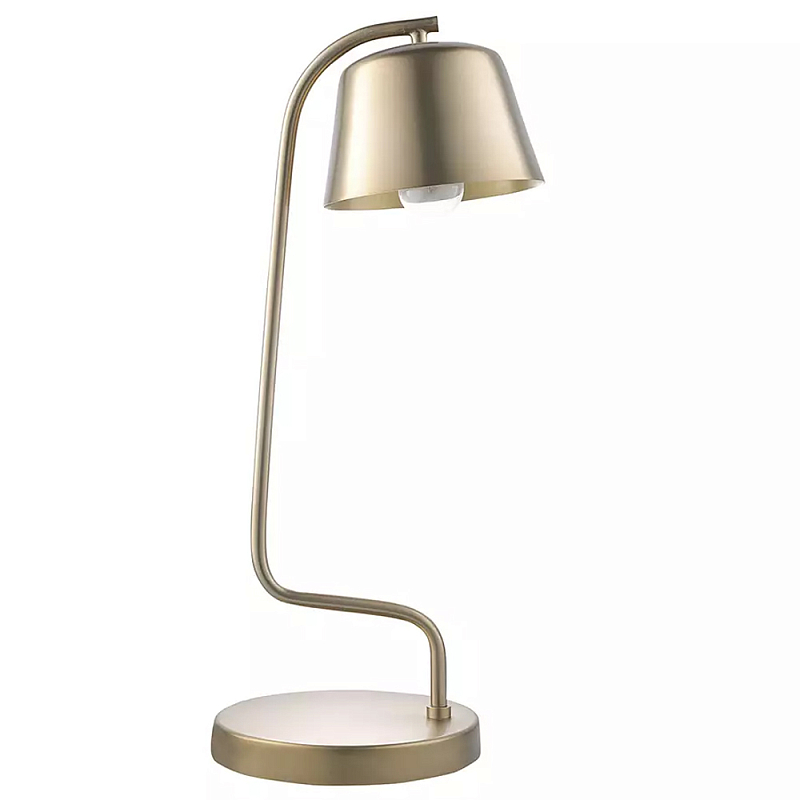 Настольная лампа золотистая на изогнутом основании Golden Lamp on Curved Base Золотой Настольная лампа золотистая на изогнутом основании Golden Lamp on Curved Base Золотой в Липецке | Loft Concept