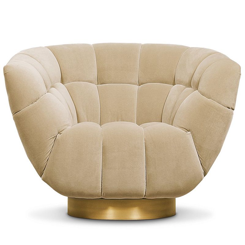 Кресло BRABBU Essex Armchair Бежево-серый Латунь Кресло BRABBU Essex Armchair Бежево-серый Латунь в Липецке | Loft Concept