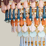 Люстра круглая с декором из разноцветных элементов в виде листьев Changing Seasons варинант исполнения - 5 | Loft Concept в Липецке