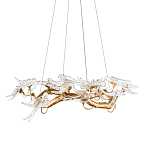 Люстра подвесная с прозрачными стеклянными птичками на ветвях Диаметр 80 см Serip Voa варинант исполнения - 1 | Loft Concept в Липецке