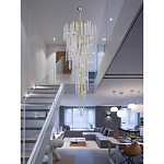 Люстра многоярусная с каркасом из металла и прозрачными подвесками FAIRYTREE Light варинант исполнения - 4 | Loft Concept в Липецке