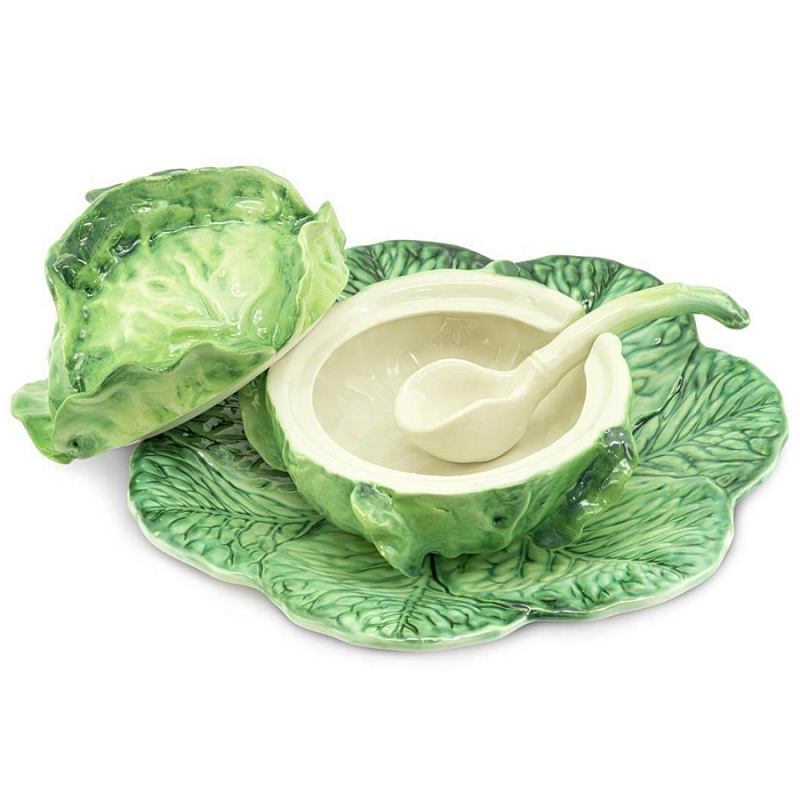 Супница SOUP BOWL CABBAGE W/PLATE D20 Зеленый Супница SOUP BOWL CABBAGE W/PLATE D20 Зеленый в Липецке | Loft Concept