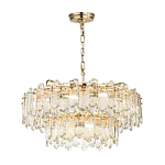 Люстра подвесная двухъярусная с хрустальными овальными подвесками Harmonica варинант исполнения - 2 | Loft Concept в Липецке