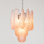 Современная Люстра Textured Glass Drops Chandelier Нежно розовые капли  варинант исполнения - 3 | Loft Concept в Липецке