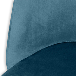 Барный стул со спинкой и металлической подставкой на 4-х деревянных ножках Синий Велюр Vendramin Chair варинант исполнения - 3 | Loft Concept в Липецке