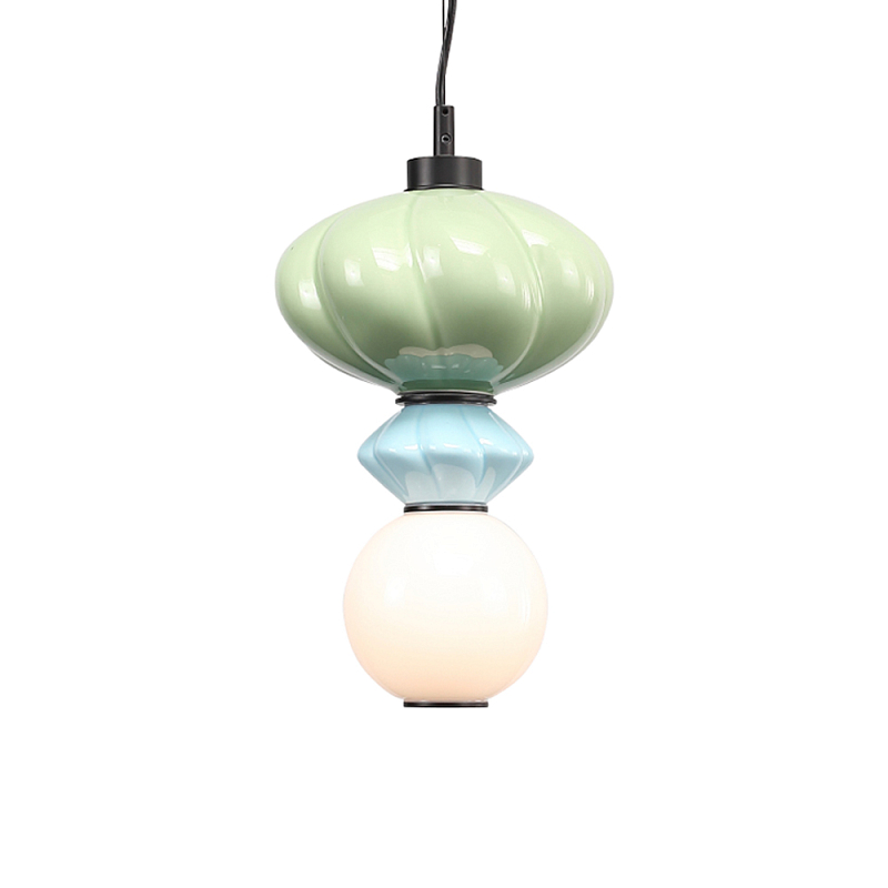 Подвесной светильник фигурный с керамическими элементами Fragrant Light Зеленый Голубой в Липецке | Loft Concept 