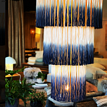 Люстра круглая трехъярусная из бахромы Indigo Gradient Braided Fringe варинант исполнения - 1 | Loft Concept в Липецке