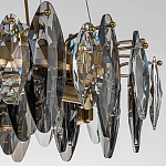 Люстра подвесная круглая с овальными подвесками из стекла дымчатого цвета Harlow Crystal Round варинант исполнения - 4 | Loft Concept в Липецке