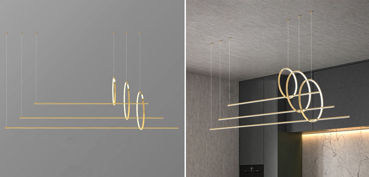 Дизайнерский Подвесной Светильник Ursa Geometric Ring Lamp 3 кольца Дизайнерский Подвесной Светильник Ursa Geometric Ring Lamp 3 кольца - Loft-Concept в Липецке