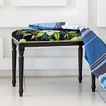 Банкетка из натурального бука черная с изображением птиц и цветов Blooming Birds2 варинант исполнения - 2 | Loft Concept в Липецке