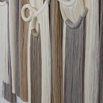 Настенный декор с бахромой белого и бежевого цвета Abstraction I варинант исполнения - 2 | Loft Concept в Липецке