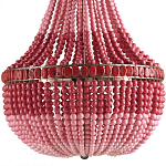 Люстра каплевидной формы украшенная круглыми бусинами Wooden Beads Chandelier Red Pink варинант исполнения - 2 | Loft Concept в Липецке