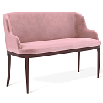 Банкетка пыльно-розовый велюр со спинкой и подлокотниками на 4-х деревянных ножках Aurora Pink варинант исполнения - 1 | Loft Concept в Липецке