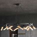 Люстра круглая с трубчатыми лампочками Vanguard Circle варинант исполнения - 3 | Loft Concept в Липецке