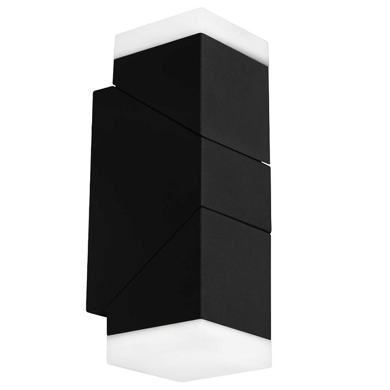 Уличный настенный светильник трансформируемый черного цвета из металла Urban Minimalist Черный Белый в Липецке | Loft Concept 