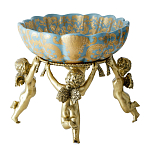 Чаша с орнаментом на бронзовых ножках в виде ангелов Eden Garden варинант исполнения - 3 | Loft Concept в Липецке