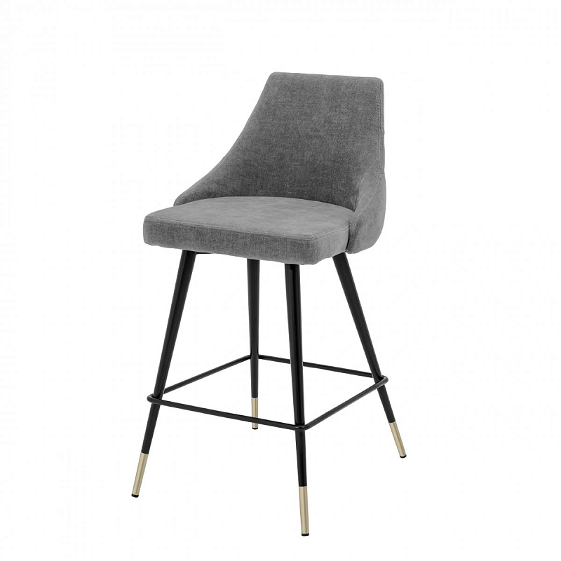 Полубарный стул Eichholtz Counter Stool Cedro Grey Серый Черный Латунь Полубарный стул Eichholtz Counter Stool Cedro Grey Серый Черный Латунь в Липецке | Loft Concept