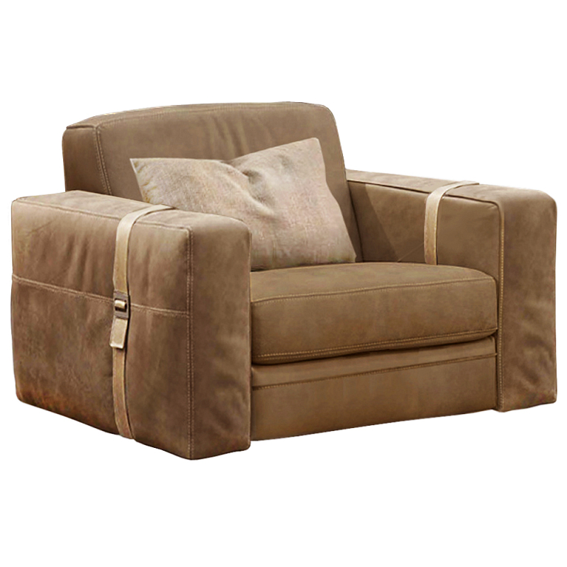 Кресло ARGO натуральная кожа Коричневый в Липецке | Loft Concept 