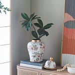 Ваза с нежным цветочным узором в пастельных тонах и крышкой с золотым акцентом Chinoiserie Ceramics варинант исполнения - 6 | Loft Concept в Липецке