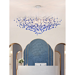 Люстра овальная с синими стеклянными подвесками в форме капель FAIRYTREE Light варинант исполнения - 3 | Loft Concept в Липецке