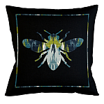 Подушка декоративная пчела сине-зеленый узор Ikat Pattern варинант исполнения - 1 | Loft Concept в Липецке