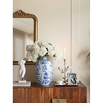 Ваза фарфоровая с узким горлышком и синими цветочными мотивами Independence варинант исполнения - 5 | Loft Concept в Липецке